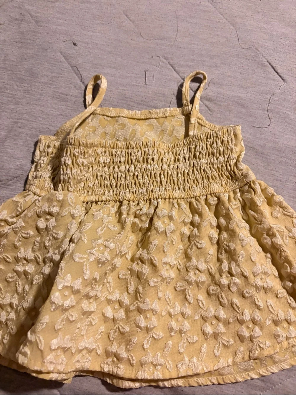 SHEIN Yellow Embroidered Floral Kids Matching Set